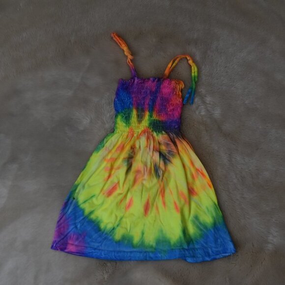 Girls Rainbow Tie Dye Dress Size 2T Summer Beach Montauk - Picture 6 of 7